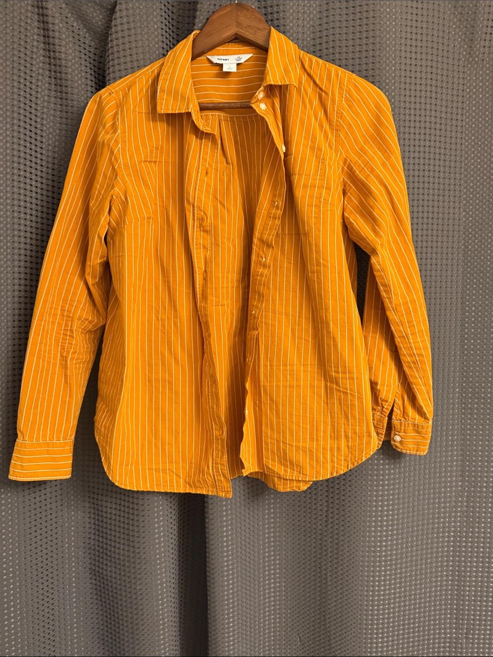 Old Navy Mustard Yellow Striped Button-Up Blouse